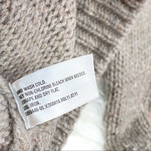 GAP Fair Isle Lambs’ Wool Sweater Festive Thick Knit Cowl Neck Turtleneck Nordic - Picture 14 of 16